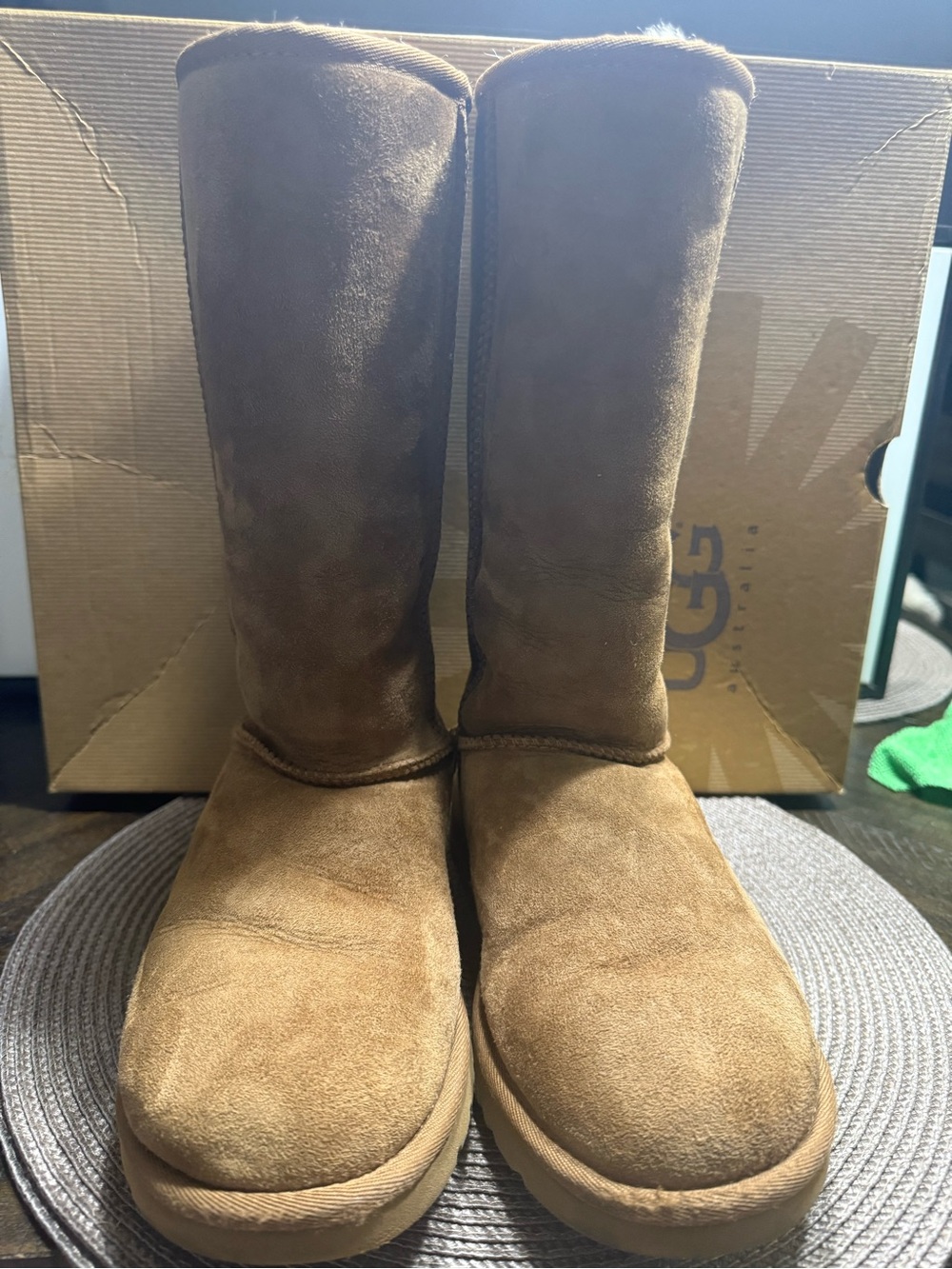 UGG Tall Classic Suede Boots in Chestnut Brown WOS SZ-6